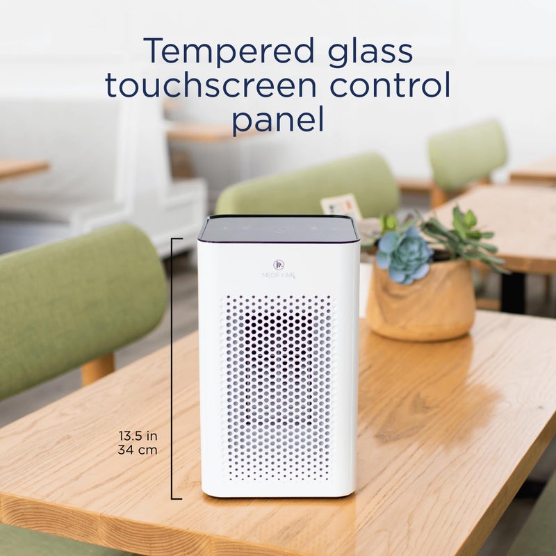 Medify Air Medify MA-25 Air Purifier with True HEPA H13 Filter | 825 ftÂ² Coverage in 1hr for Allergens, Smoke, Wildfires, Odors, Pollen, Pet Dander | Quiet 99.9% Removal to 0.1 Microns | White, 1-Pack - Image 3